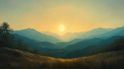 Obraz premium Sunrise Over Mountains