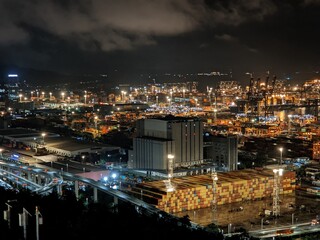 Naklejka premium night views of port