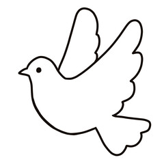 シンプル　飛ぶハトのイラスト