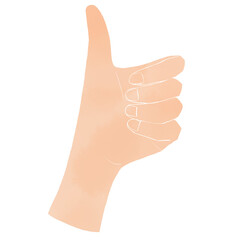 リアルないいねのハンドサイン　イラスト