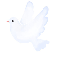 シンプル　飛ぶハトのイラスト