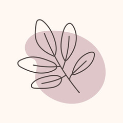 Hand drawn tree leaf. Autumn icon in line style. Symbolic objects of fall.