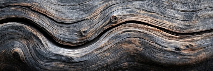 Weathered driftwood texture with soft, smoothed curves from years of exposure to the elements