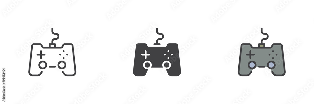 Poster Video game controller different style icon set