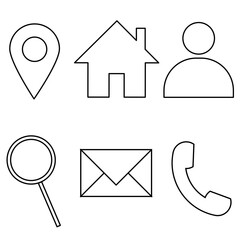 A set of website line icons. Editable stroke. Vector graphics