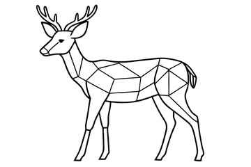 deer vector line art 