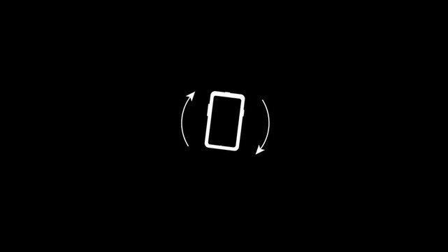  Phone horizontally and vertically icon, phone rotate animation 4k video