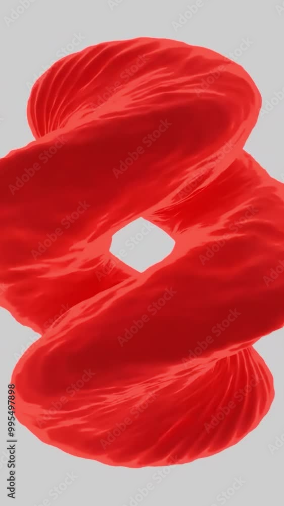 Aufkleber abstract spinning liquid red spiral transforming with ripples, seamless loop. design. colorful unusu