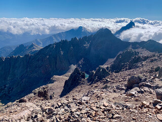 Vue du sommet du Monte Cinto en Corse