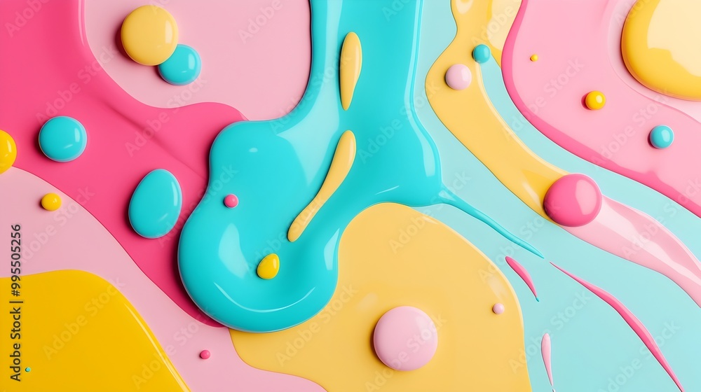 Fototapete captivating 3d showcasing a mesmerizing abstract composition of liquid like shapes in a harmonious b