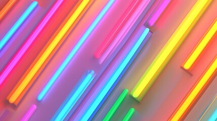Captivating gradient neon light effects create a seamless abstract 3D digital design  The vibrant luminous patterns and geometric shapes evoke a sense of futuristic elegance and modern