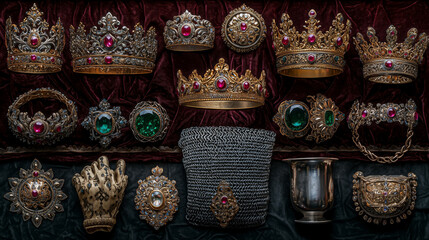 Opulent medieval accessories in royal splendor