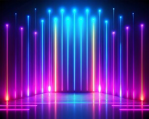 Abstract gradient trendy neon light Background, Wallpaper, Photo for post banner. Ai Gegerated

