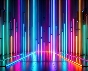 Abstract gradient trendy neon light Background, Wallpaper, Photo for post banner. Ai Gegerated
