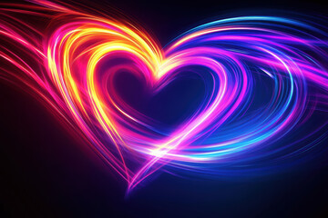 Abstract glowing heart with motion blur effect