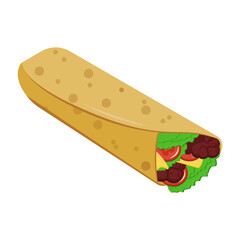 Vector Illustration of Kebab in Isometric Style
