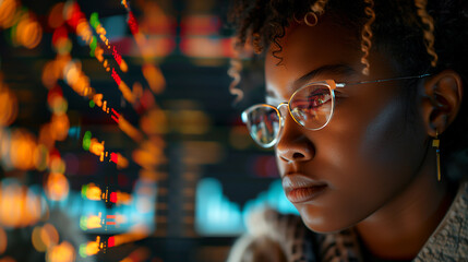 Woman studying machine learning algorithms