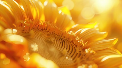 A close-up of a sunflower with its petals radiating outwards.
