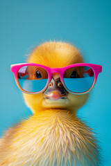 Fototapeta premium Sweet duckling with sunglasses
