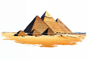 World Tourism Day banner of the Great Pyramid of Giza against a clean white plain background,a