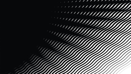 Black and white wave lines abstract background for backdrop or presentation