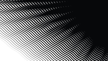 Black and white wave lines abstract background for backdrop or presentation