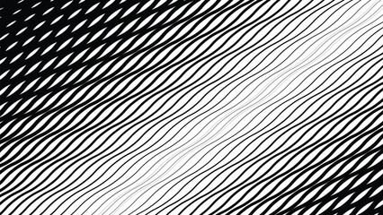 Black and white wave lines abstract background for backdrop or presentation