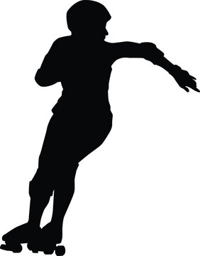 recommend clip art: Roller derby player silhouette illustration