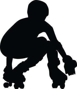 recommend clip art: Roller derby player silhouette illustration