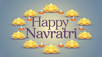  Navratri, Happy Navratri, Poster, Banner, Illustration Art.
