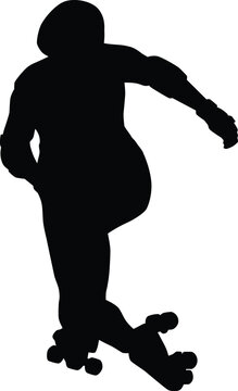 recommend clip art: Roller derby player silhouette illustration