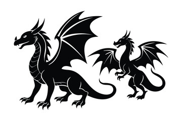 simple dragon silhouettes