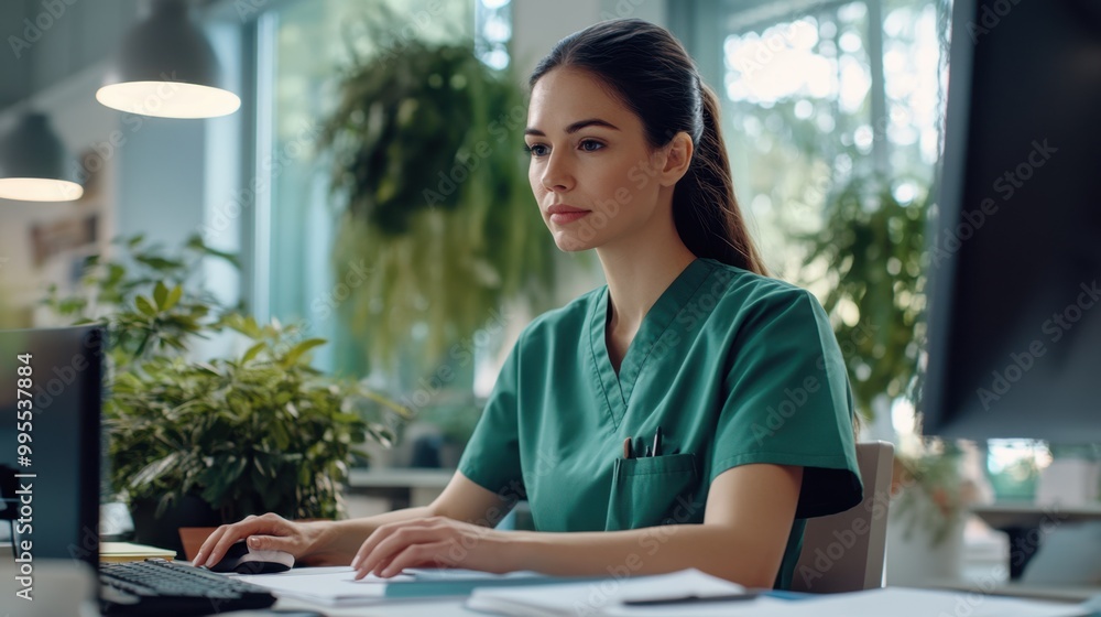 Wall mural The Nurse at Her Desk