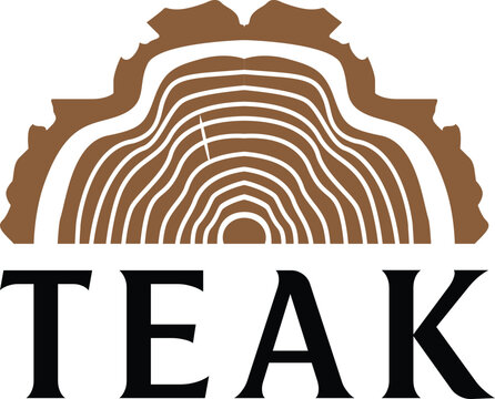 timber teak wood for natural carpenter logo design