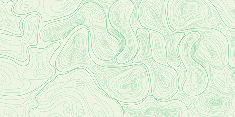 Green outlines and curve wavy, topographic lines contour map and light green background