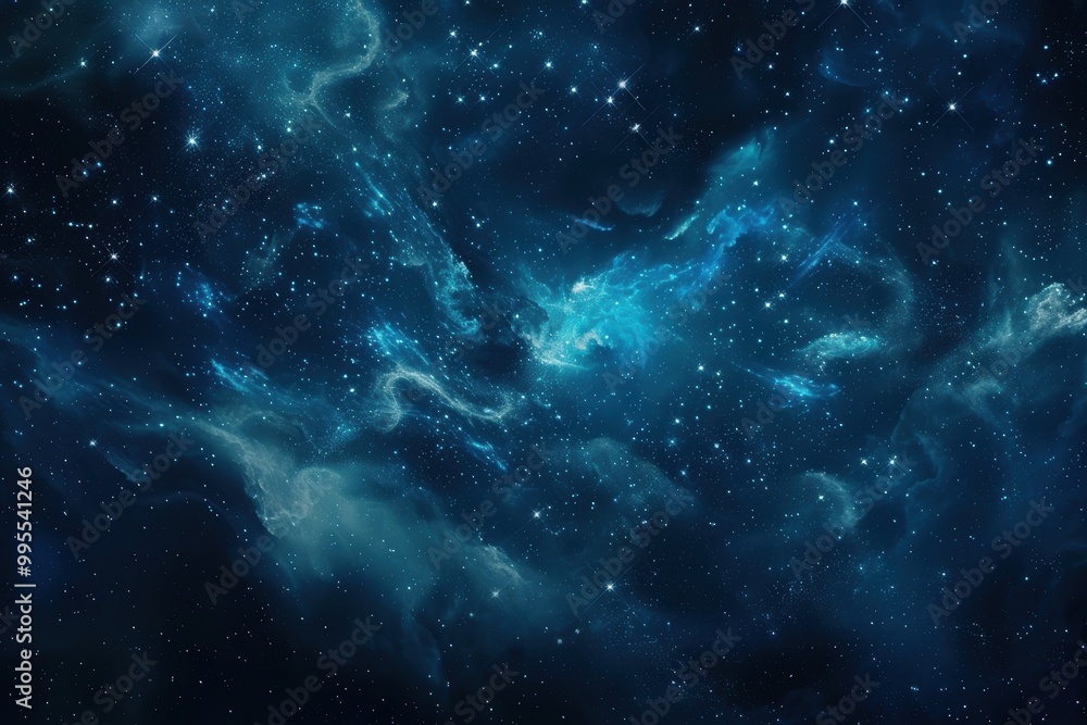 Aufkleber A stunning view of distant galaxies and stars captured in the depths of space shows intricate cosmic patterns and vibrant colors illuminated by ancient starlight