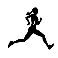 High-Speed Running Silhouette Vector Transparent Background