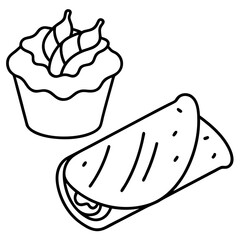 Beef Steak and Bacon Roll Juicy beef steak, grilled to a perfect amount, combined with crispy bacon and wrapped in a warm wheat tortilla. All this is complemented by a fragrant barbecue sauce and fres