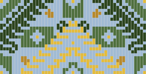 Retro Ethnic Tribal Patternfolk Embroidery, Aztec Geometric Ornament Print. Design for Carpet, Wallpaper, Clothing, Wrapping, Fabric