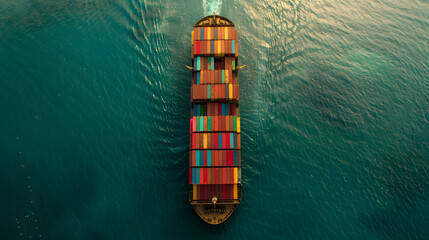 A large tanker ship transporting containers across the ocean. Neural network AI generated art