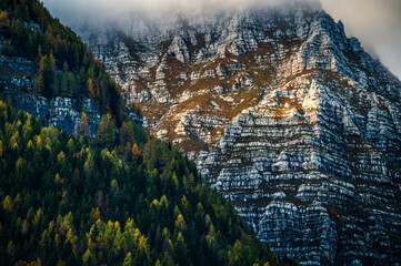 Autumn in Val Raccolana. Between peaks, lakes and streams. Julian Alps