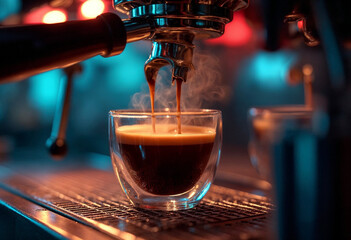 pouring coffee into a glass