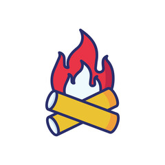 Campfire vector icon stoct illustration