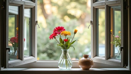 Window and vase