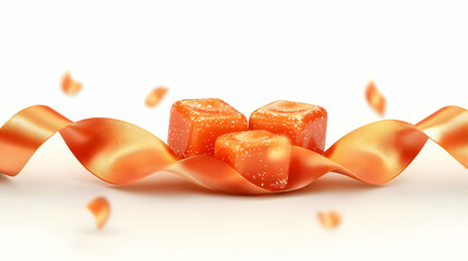 3D Bhai Dooj Sweets and Decorative Ribbon Isolated Vector: Elegant Festive Design on White Background for Celebratory Themes