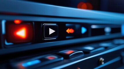 A close-up of an interactive video player with customizable controls, user ratings, and live feedback integration, video streaming, interactive user interface