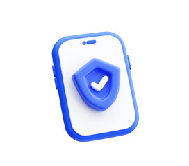 Smartphone Shield Protection 3D illustration background