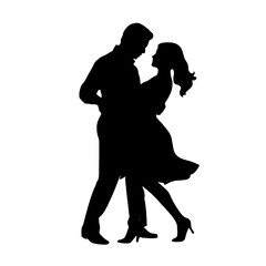 Romantic Latin Dance Silhouette Transparent Background