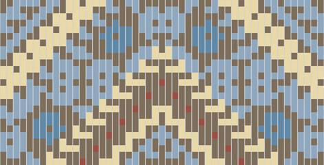 Fototapeta premium Folklore Arabic Carpet Patternfolk Embroidery, Aztec Geometric Ornament Print. Design for Carpet, Wallpaper, Clothing, Wrapping, Fabric