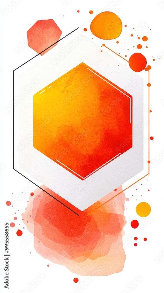 Poster Abstract Watercolor Hexagon Background